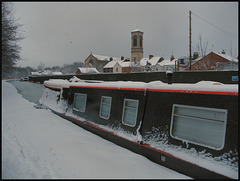 snowy canalside view