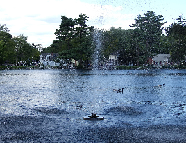 Pond with Fountain in Heckscher Park, September 2010