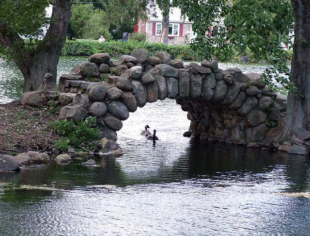 Stone Bridge over the Pond in Heckscher Park, September 2010
