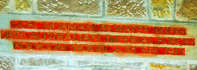 Memorial to Lance Corporal Norman Bywater Miers, Christ Church, Lea, Derbyshire