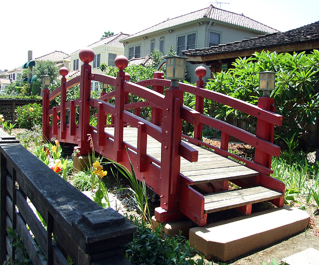 Footbridge in the Front Yard of the Japanese-Style House in Los Angeles, July 2008