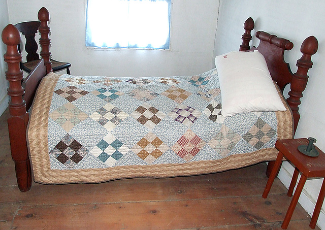 Upstairs Bed in the Kirby House in Old Bethpage Village Restoration, May 2007