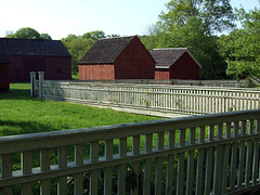 Barns & Fence of Hewlett House in Old Bethpage Village Restoration, May 2007