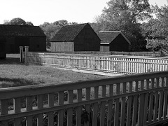Barns & Fence of the Hewlett House in Old Bethpage Village Restoration, May 2007