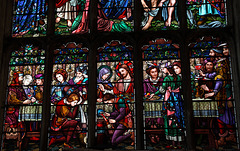 Stained glass window in St Peter and St Paul Church, Lavenham, Suffolk, England