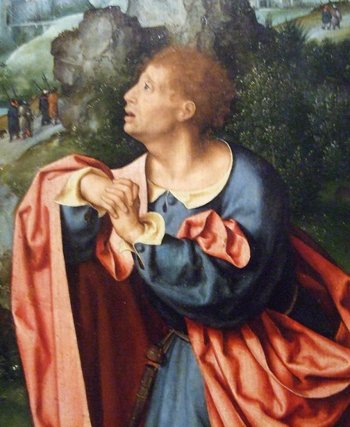 Detail of The Crucifixion by Joos van Cleve in the Boston Museum of Fine Arts, June 2010