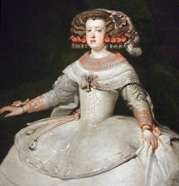 Detail of Infanta Maria Theresa by the Studio of Velazquez in the Boston Museum of Fine Arts, June 2010