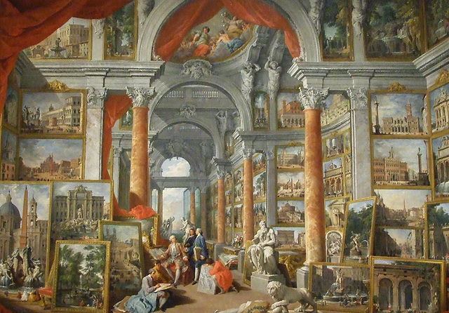 Detail of Picture Gallery with Views of Modern Rome by Pannini in the Boston Museum of Fine Arts, June 2010