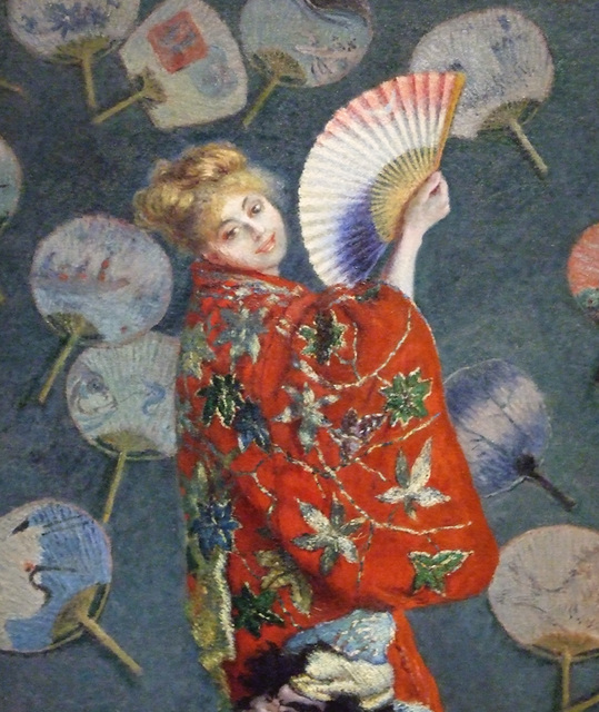 Detail of La Japonaise by Monet in the Boston Museum of Fine Arts, June 2010