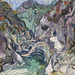 Detail of Ravine by VanGogh in the Boston Museum of Fine Arts, June 2010