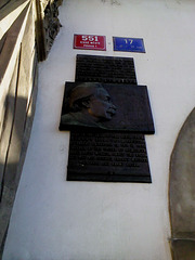 Einstein Memorial Plaque, Staromestske Namesti, Prague, CZ, 2012