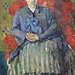 Detail of Madame Cezanne in a Red Armchair by Cezanne in the Boston Museum of Fine Arts, June 2010