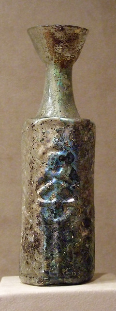Yellow Green Hexagonal Glass Bottle with a Stylite Saint in the Metropolitan Museum of Art, January 2010