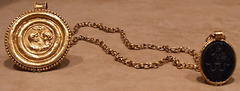 Necklace with a Gold Marriage Medallion and Hematite Amulet in the Metropolitan Museum of Art, April 2010