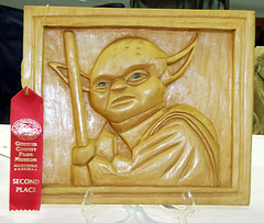 Wood Carving of Yoda at the Queens County Farm Museum Fair, September 2008