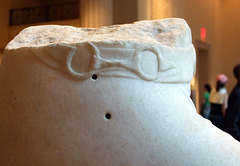 Detail of the Belt on the Marble Statue of a Fighting Gaul in the Metropolitan Museum of Art, July 2007