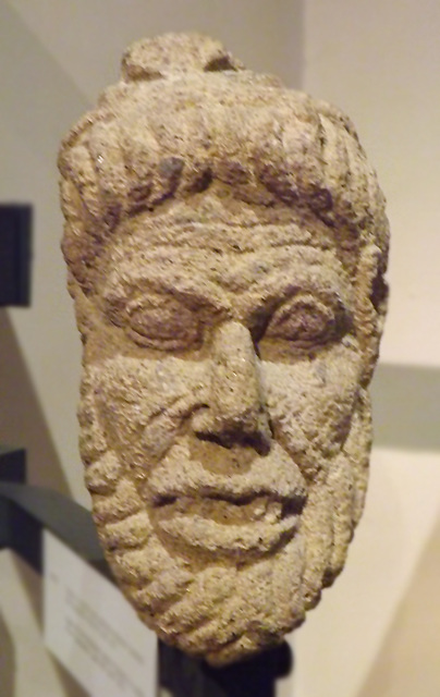 Nenfro Head of the Etruscan Demon Charun from Tarquinia in the Vatican Museum, July 2012