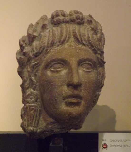 Nenfro Female Head from Vulci in the Vatican Museum, July 2012