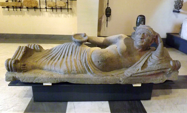Lid of an Etruscan Sarcophagus with a Reclining Man in the Vatican Museum, July 2012