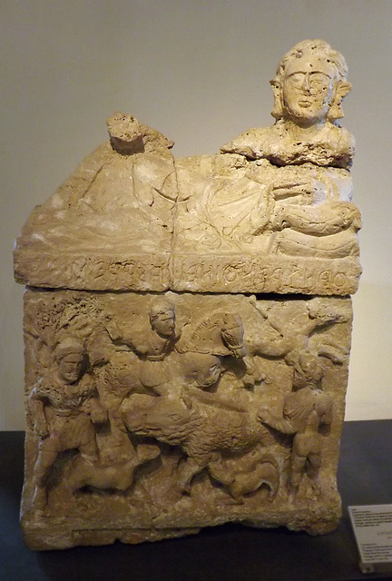 Etruscan Travertine Cinerary Urn from Perugia in the Vatican Museum, July 2012