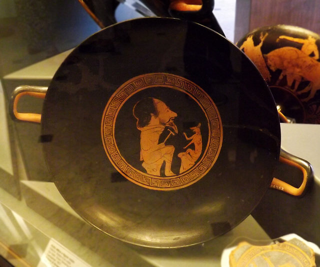 Kylix by the Painter of Bologna 147 with Aesop and the Fox in the Vatican Museum, July 2012