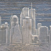 Detail of the Twin Towers on the Relief of the Pre-911 NY Skyline on the Brooklyn Promenade, May 2008