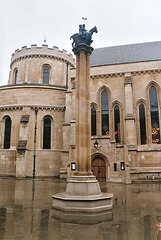 Column in front of Temple Church in London, March 2005