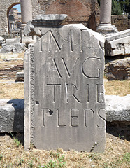 Inscription Near the Basilica Aemilia in the Forum Romanum, July 2012