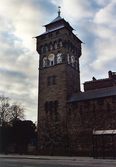 The Clock Tower of Cardiff Castle, March 2004