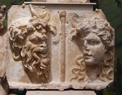 Plaque with Masks of a Satyr and Dionysos in the University of Pennsylvania Museum, November 2009