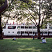 View of the Circle Line Ferry to Ellis Island from Battery Park, circa 1990