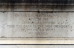 Inscription on Federal Hall on Wall St. in New York City, 2006