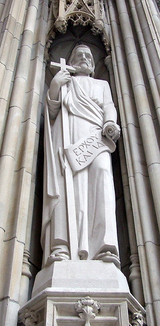 Detail of a Portal Sculpture on St. Thomas Church, August 2007