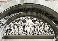 Detail of the Portal Sculpture above a Side Entrance to St. Bart's, May 2011