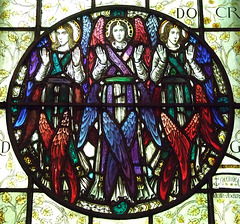 Stained Glass Roundel with Angels Inside St. Bart's, May 2011