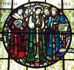 Stained Glass Roundel Inside St. Bart's, May 2011