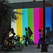 PowerPoint colors Projected on the Wall of MoMa's Garden, Sept. 2006