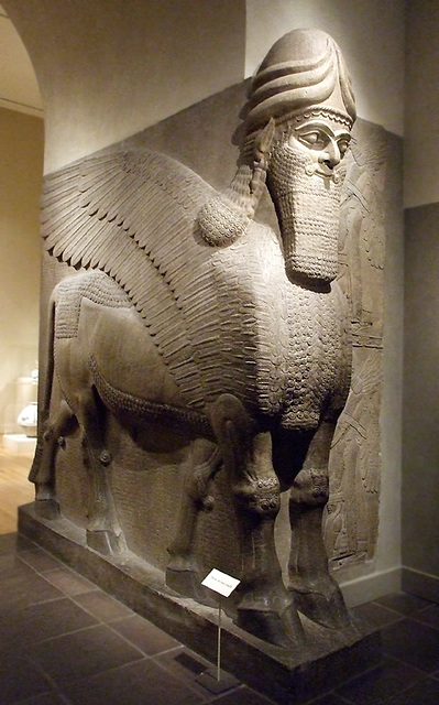 Human-headed Winged Bull (Lamassu) in the Metropolitan Museum of Art, February 2008