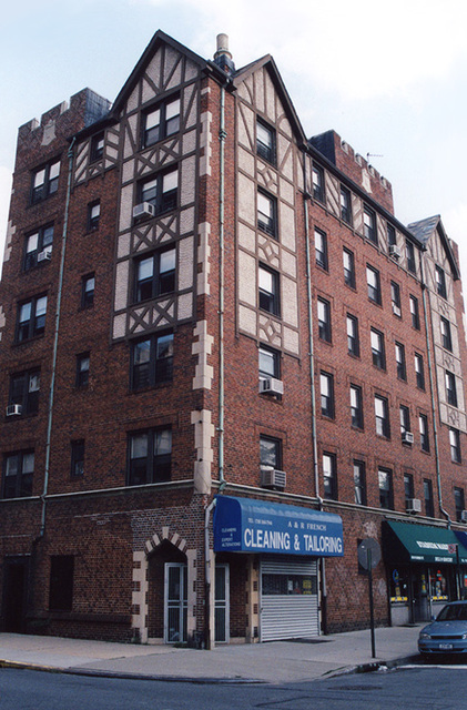 Tudor-Style Apartment Building on the Corner of Burns and Yellowstone in Forest Hills, Aug. 2006