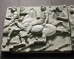 Detail of a Cast of the Parthenon Frieze inside the Onassis Center, January 2008