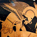Detail of Hypnos on the front of the Euphronios Krater in the Metropolitan Museum of Art, Sept. 2007
