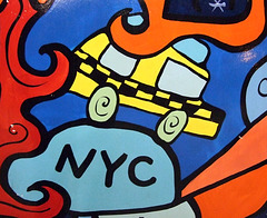 Detail of A Day in the Big Apple by Billy in Sony Plaza, March 2008