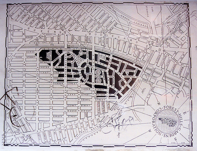 Map of Forest Hills Gardens, April 2007