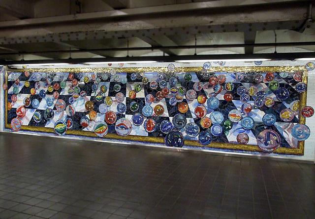 Losing my Marbles by Lisa Dinhofer in the 42nd Street Subway Station, December 2010