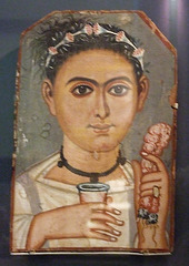 Mummy Portrait of a Boy with a Flower Garland in his Hair in the Brooklyn Museum, January 2010
