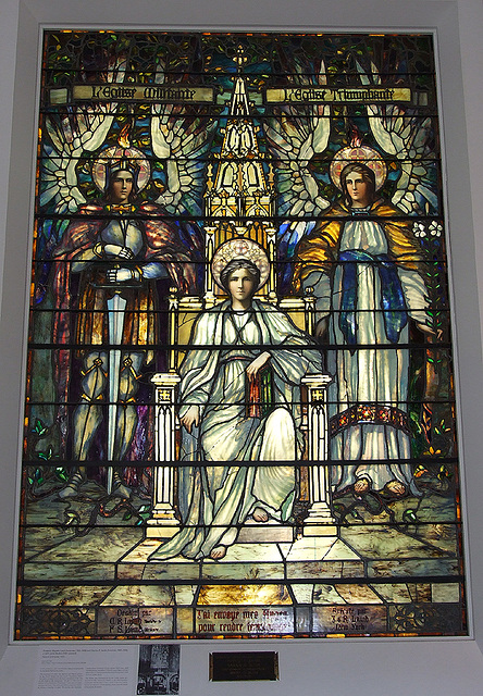 Religion Enthroned Stained Glass Window in the Brooklyn Museum, August 2007