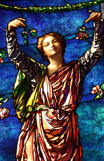 Detail of Hospitalitas Stained Glass Window in the Brooklyn Museum, August 2007
