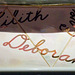 "Lilith, Deborah, and Eve" Names on Tiles in the Dinner Party by Judy Chicago in the Brooklyn Museum, August 2007