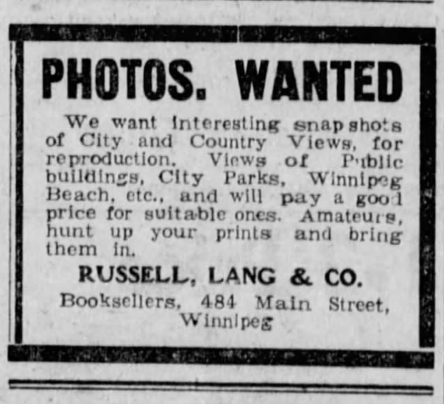 Photos Wanted (by Russell, Lang & Co.)