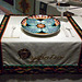 Setting for Hypatia in the Dinner Party by Judy Chicago in the Brooklyn Museum, August 2007